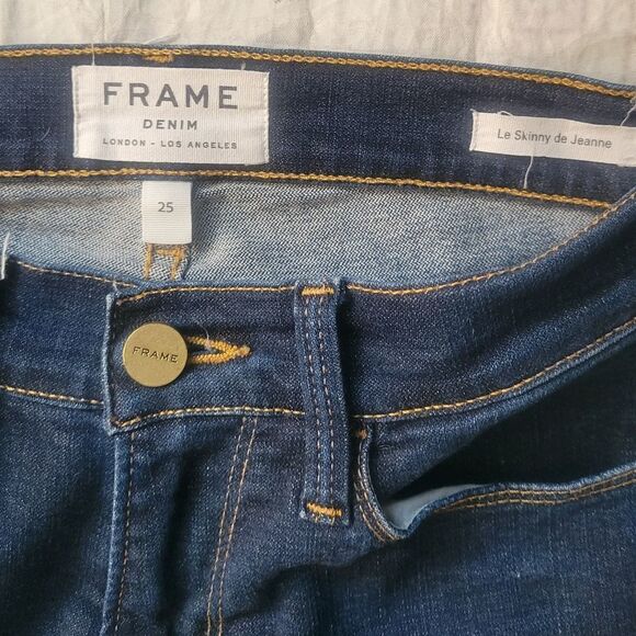 Frame Le Skinny de Jeanne in Marshall Wash Size 25 - Picture 6 of 7